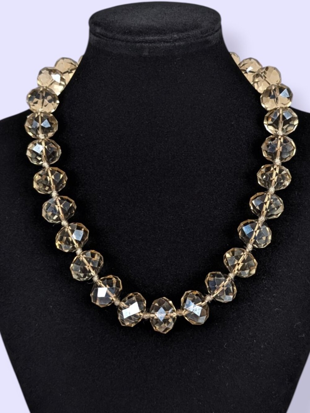 Aldo Champagne Molded Glass Beaded Necklace